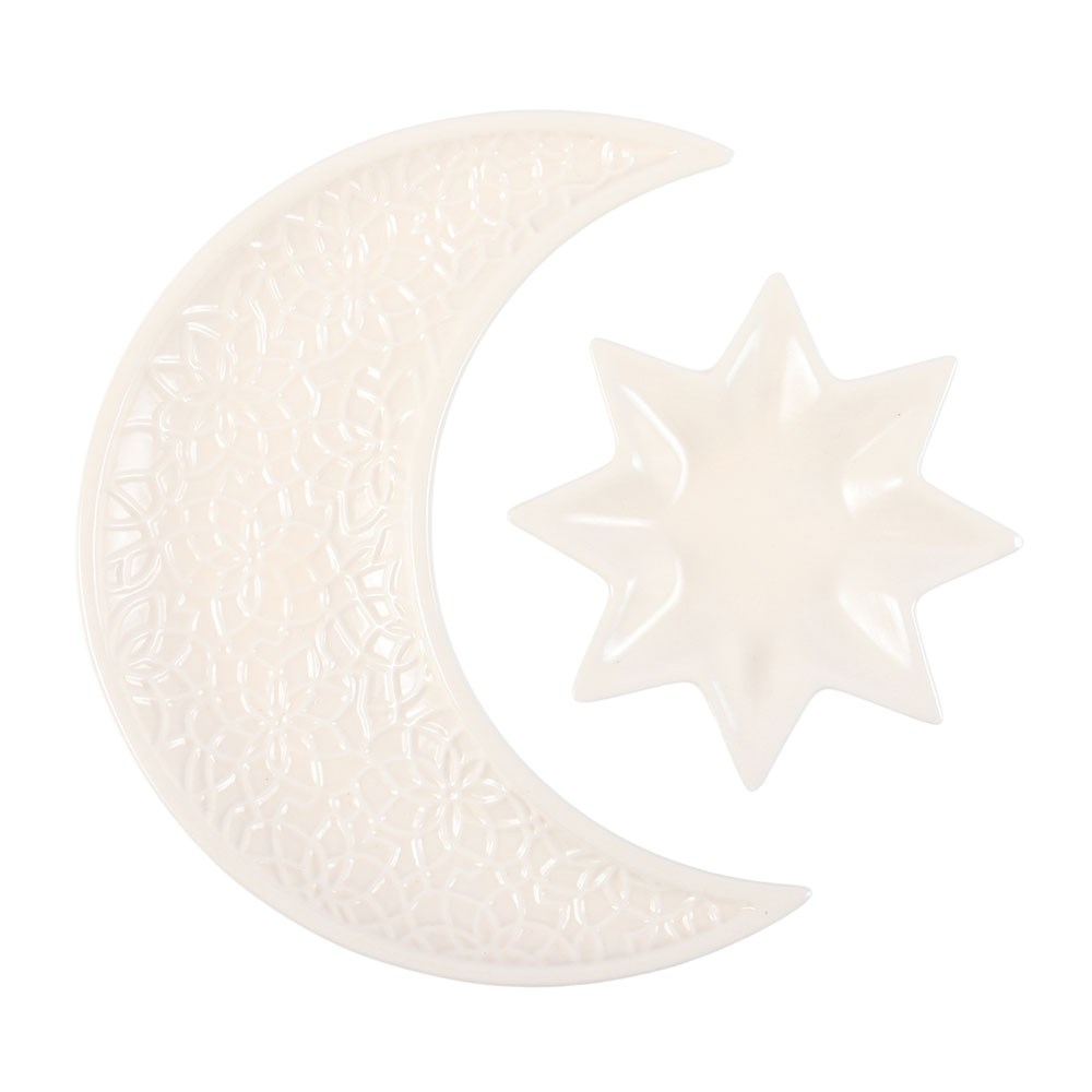 Something Different - Crescent Moon and Star Trinket dish - White